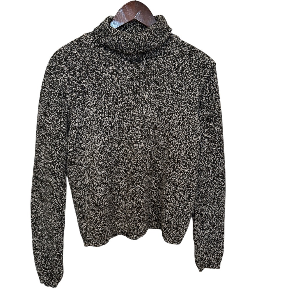 VTG Fiorlini‎ International Womens Ramie Blend Cowl Sweater Speckled Black Sz S